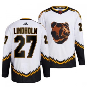 Män Ishockey Boston Bruins tröja Hampus Lindholm 27 Adidas 2022-23 Vit Reverse Retro 2.0 Authentic